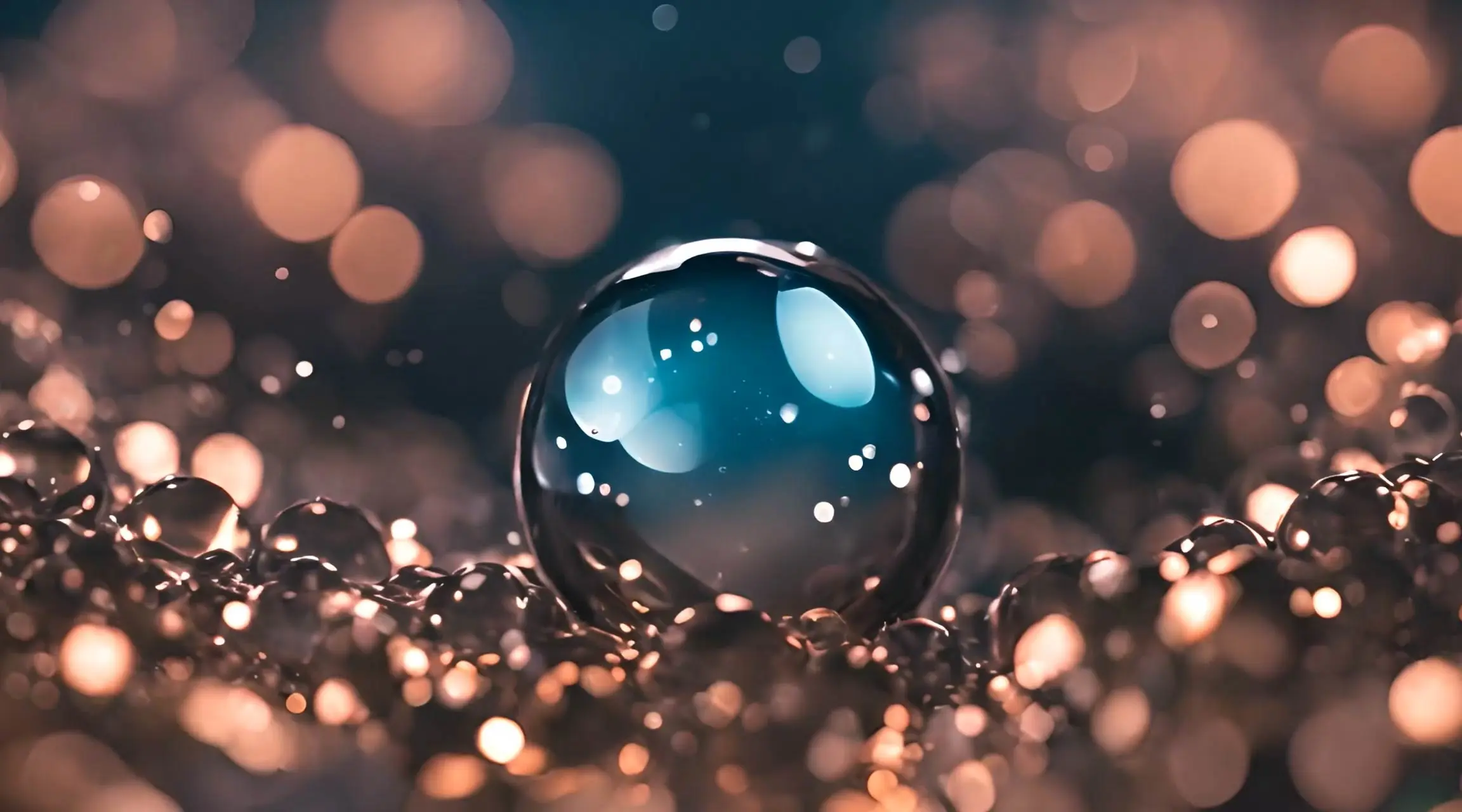 Sparkling Water Droplets and Bokeh Lights